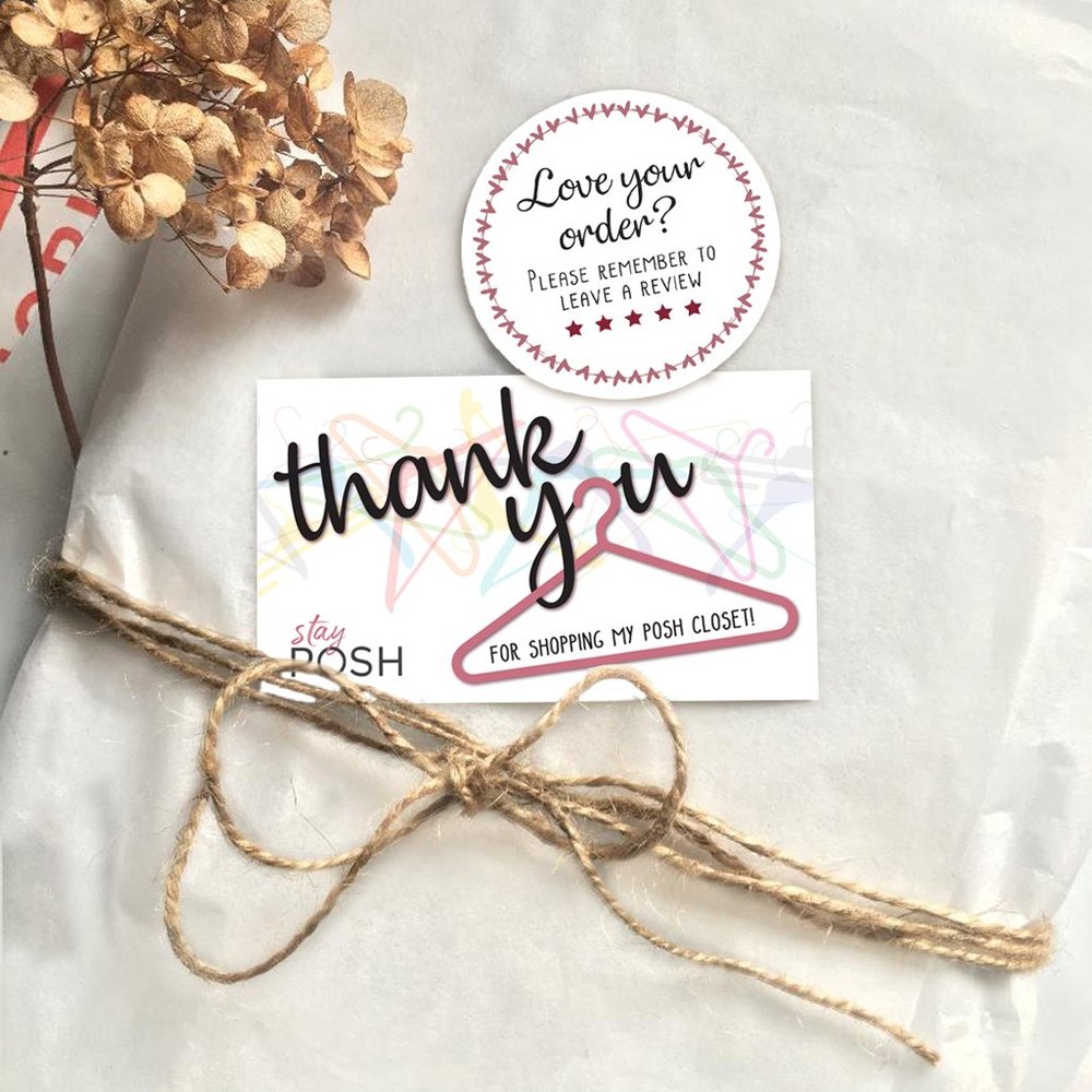 Poshmark Thank You Card & Sticker Combo (50) - Picture 1 of 4
